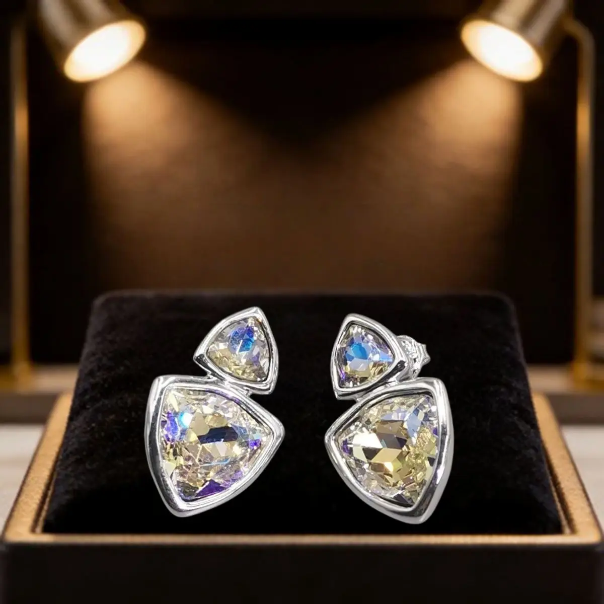 

2026 Summer Shining Ins Style Colorful Zircon Earrings Jewelry Accessories Temperament Gifts