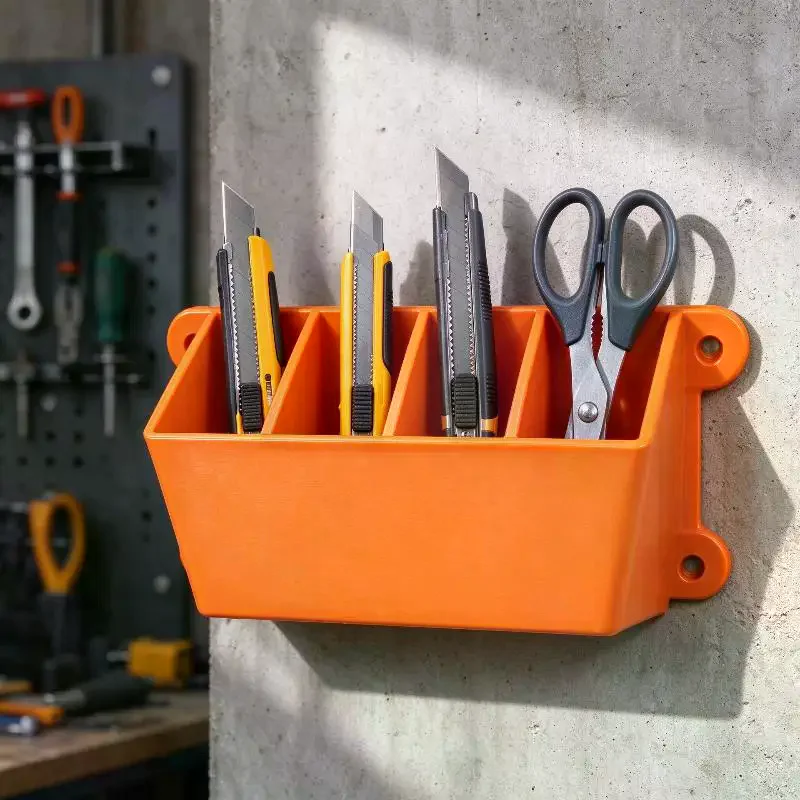 3D Printed Wall Mounted 4 Slot Utility Knife Storage Rack Wall Tool Organizer Box For Garage Workshop Hand Tool Supply Kit