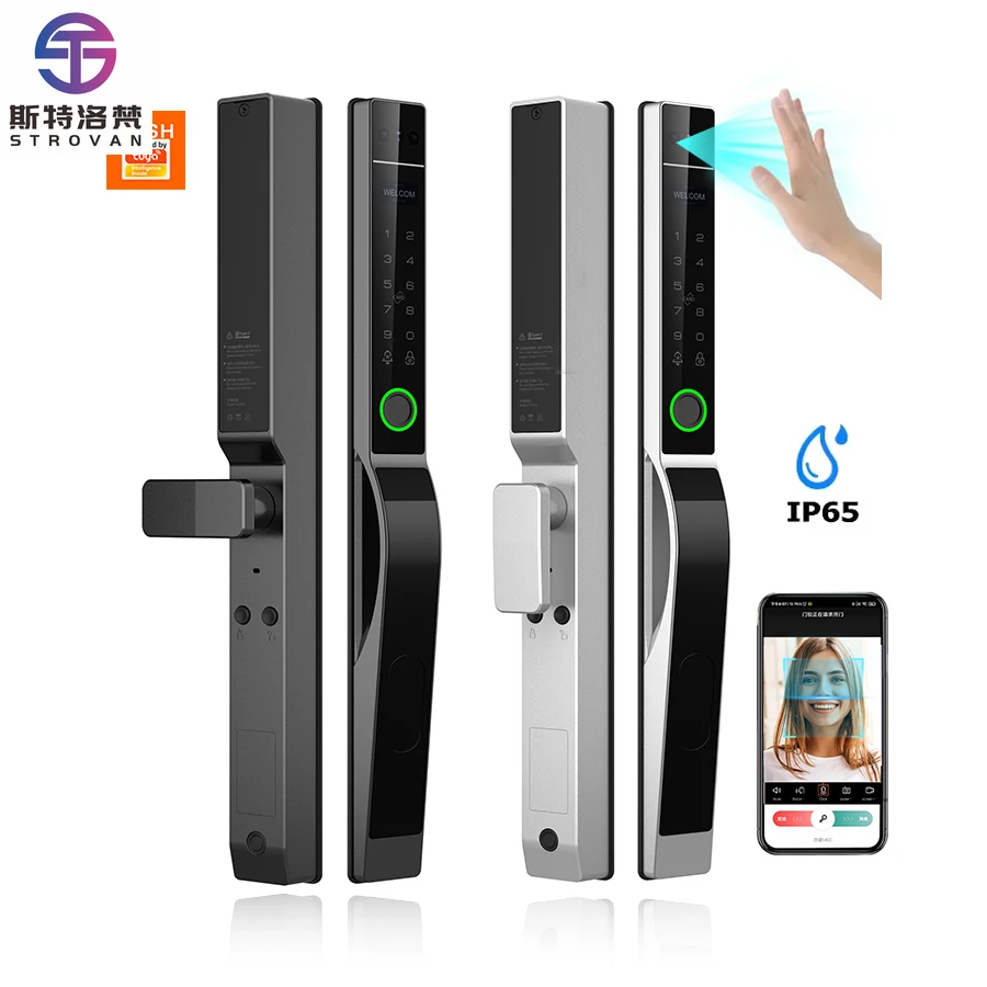 

STLF 3D Face Recognition Smart Digital Door Lock Fingerprint Electronic Password Waterproof Aluminum Alloy Steel Door WiFi Cloud