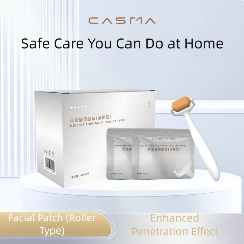 CASMA Microneedle Essence Roller Type Moisturizing Face Patches - Triple Hyaluronic Acid, Firming, Lifting & Wrinkle Smoothing