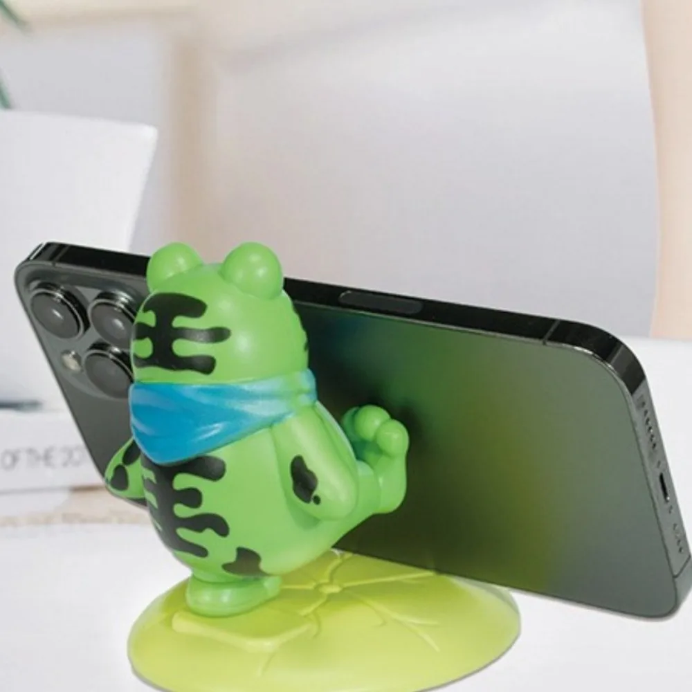 PVC Sad Frog Phone Holder Desk Decor Portable Green Frog Mobile Phone Stand Cartoon Support Cell Phone Bracket