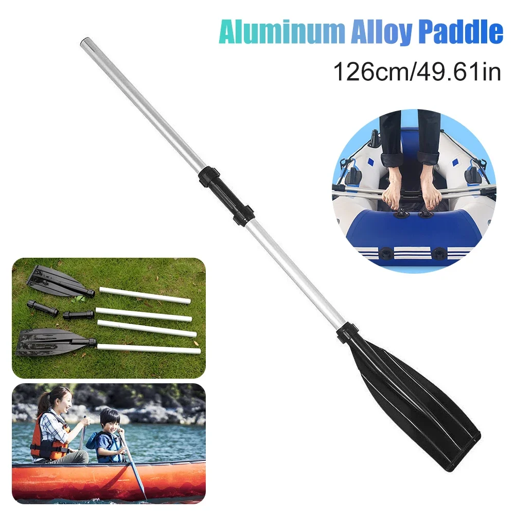 2Pcs Aluminium Boat Paddles 126cm - Detachable Quick Release Surfing Canoeing Oars Rowing Boating Accessories