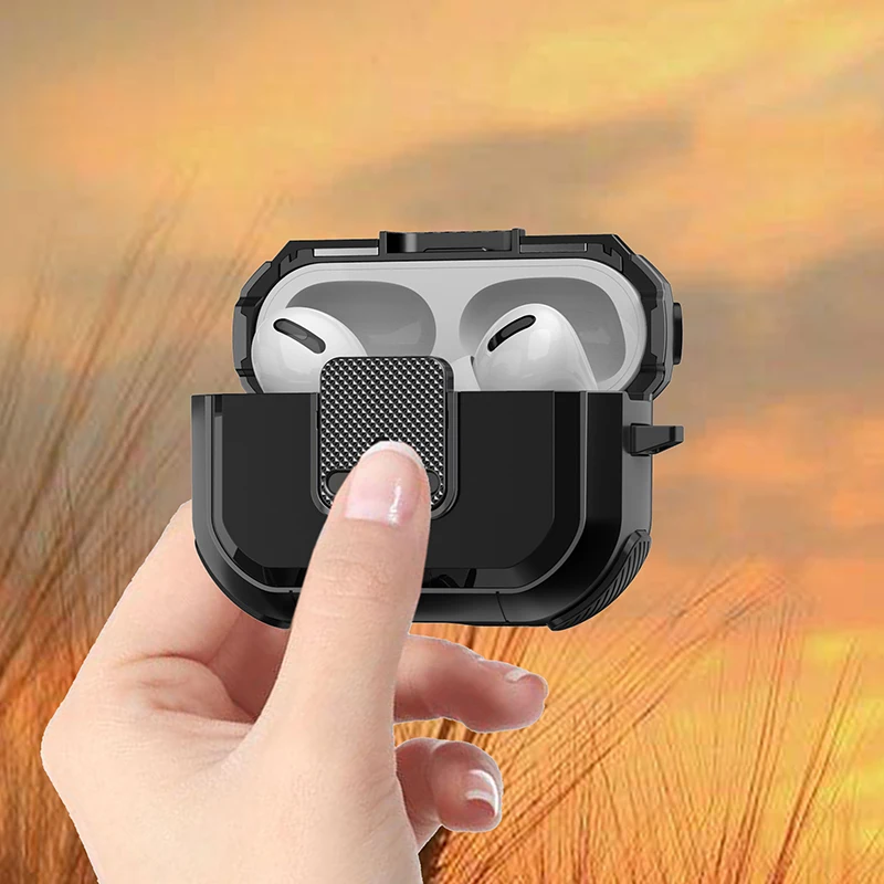Capa anti-choque para AirPods Pro, Bloqueio de segurança, AirPods Pro 2, 3, 1, AirPods Pro 2nd Gen, Airpods 3