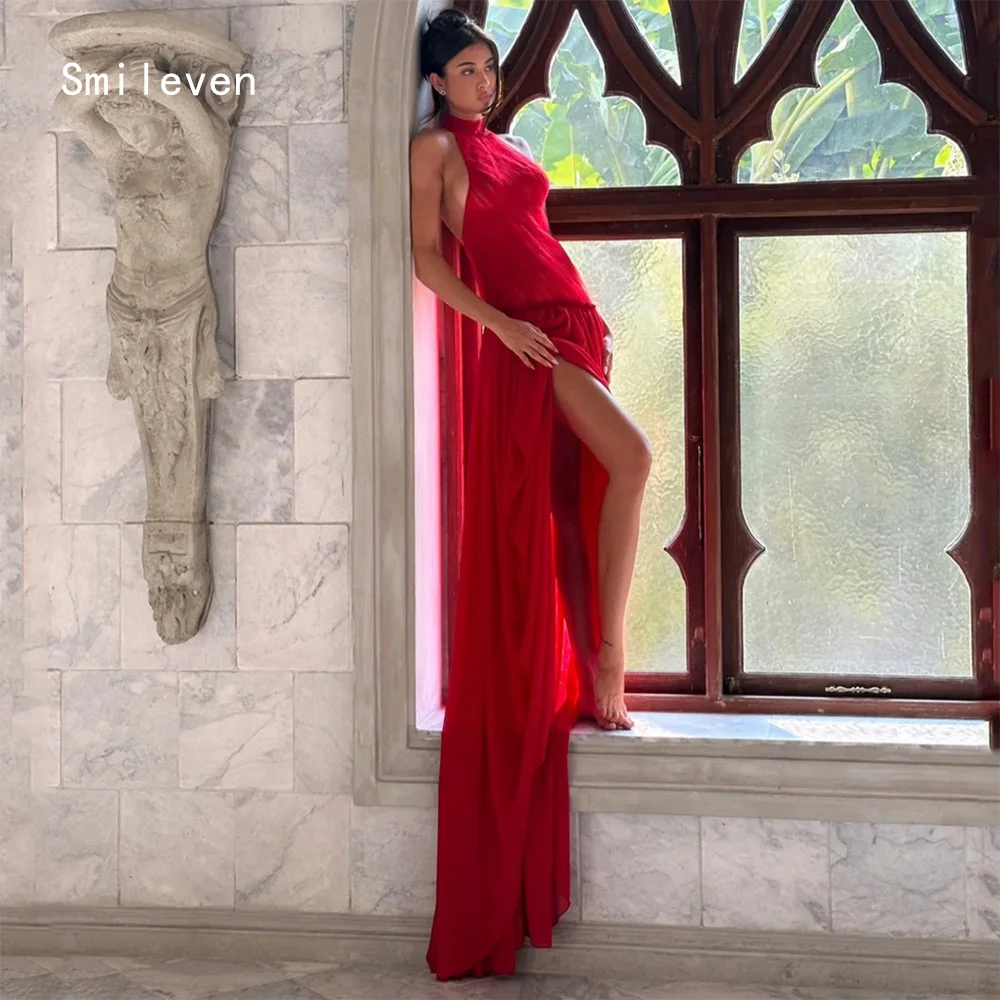 

Smileven Luxury Mermaid Prom Dress Illusion Halter Side Side Evening Gowns Sexy Temperament Occasion Dress Customized 2026