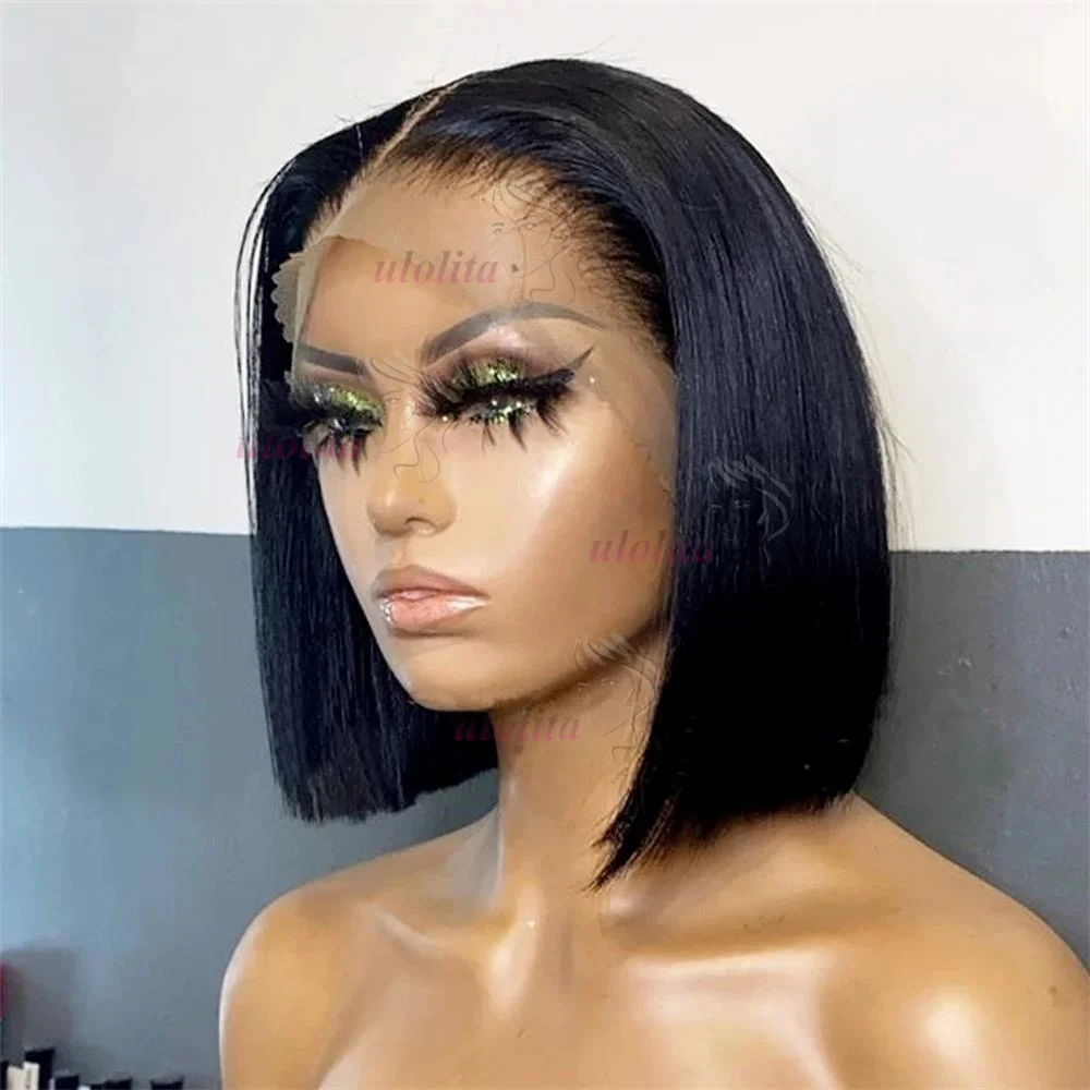 12 Zoll Gerade Pixie-Cut-Perücke Transparente Spitze Brasilianisches Echthaar 13×4 Echthaar-Perücken Kurze Bob-Perücke Spitzenperücke für Schwarze Frauen – Detail 8