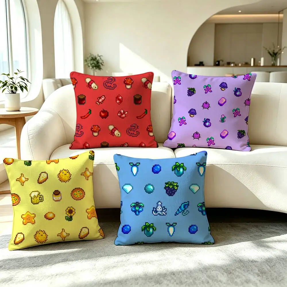 S-Stardew Valley Simulation Game Square Double-Sided printed Pillow Case Bedroom Bedside Pillow Sofa Cushion Cover