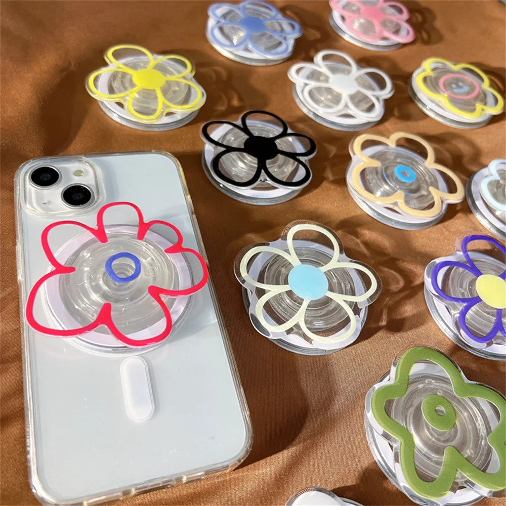 

INS Simple Flower Foldable For Magsafe Magnetic Phone 16 Griptok Grip Tok Stand For iPhone Wireless Charging Case Holder