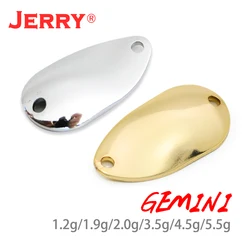 Jerry Gemini 50pcs 1g 1,8g 2g 3,5g 4,2g,4.5g Unpainted Blank Micro Trout Spoons Brass Metal Bait Pesca Blinker Spinner