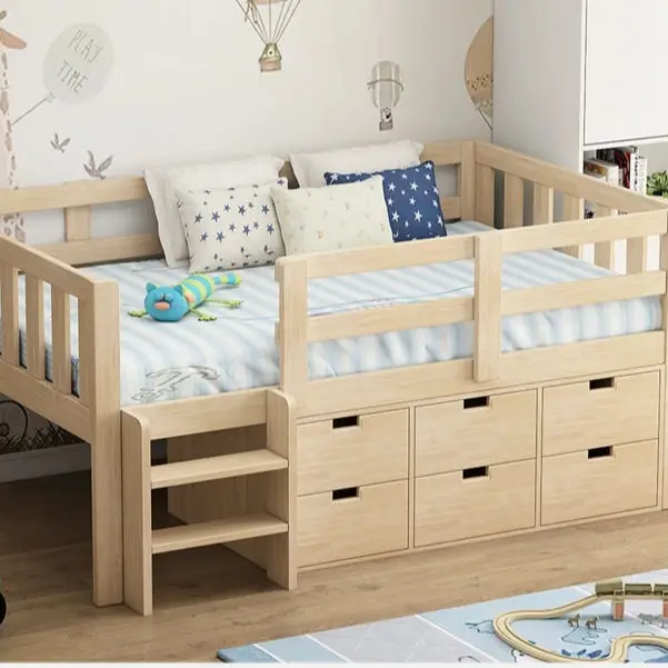 Fabrik Preis Modernes Design Kinder Schlafzimmer Möbel Set Massivholz Kinder Hochbett Lagerung Kinder Etagenbetten Holz Kinder Schlafzimmer