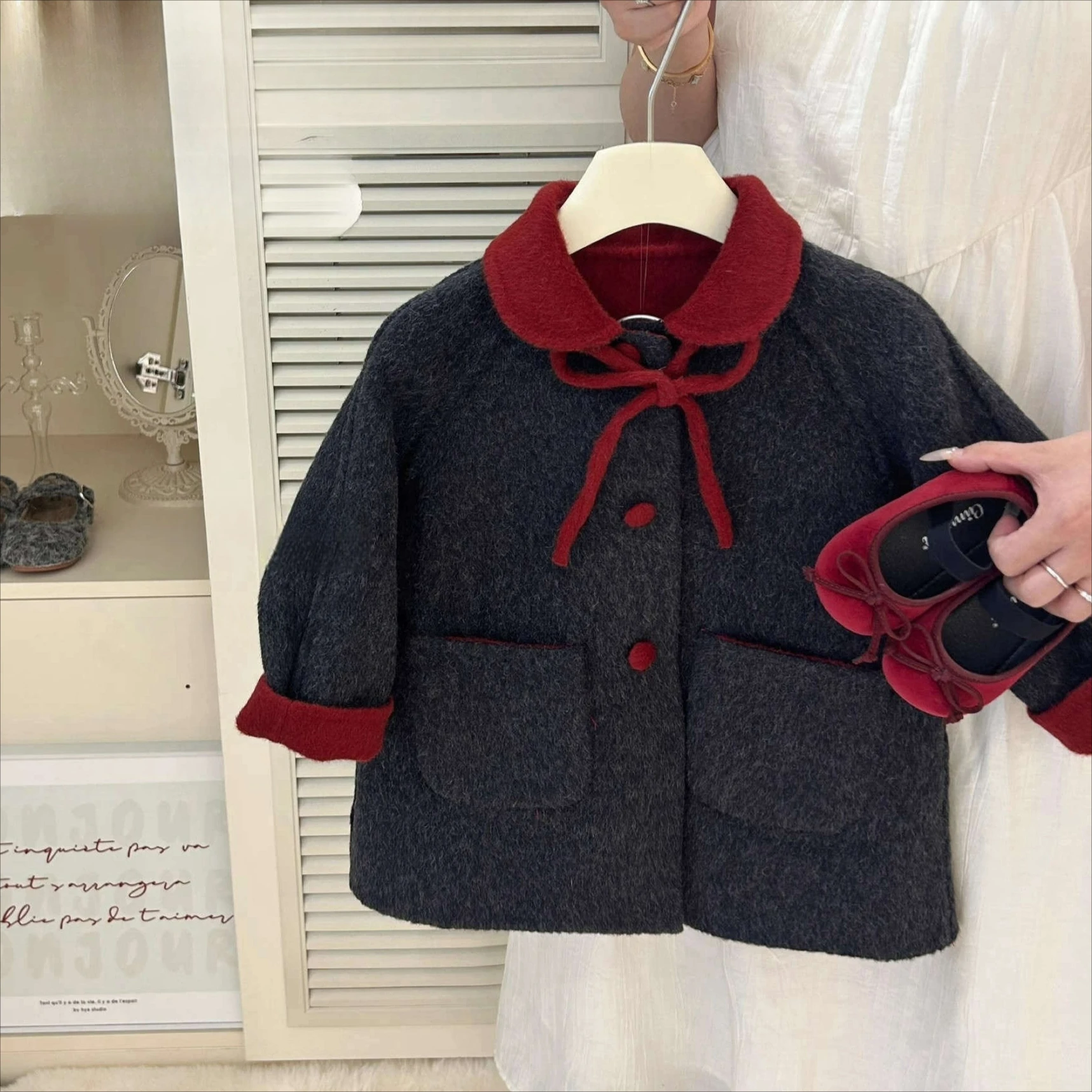 Girls' Coat Autumn/winter 2026 New Children's Double-sided Woolen Coat Medium and Long Clothing Korean Version Jacket