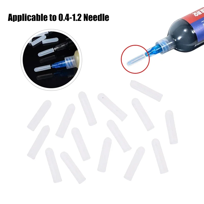 15pcs Special Silicone Plug Head Use For 0.4-1.2mm Glue Dispensing Syringe Needle Seal Prevent Glue From Solidifying