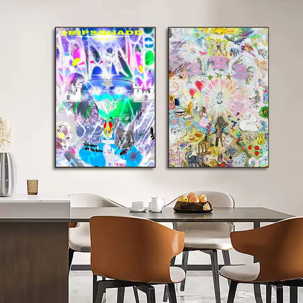 Singer Bladee 333 Poster HD art sticky wall waterproof home living room bedroom bar aesthetic decoration