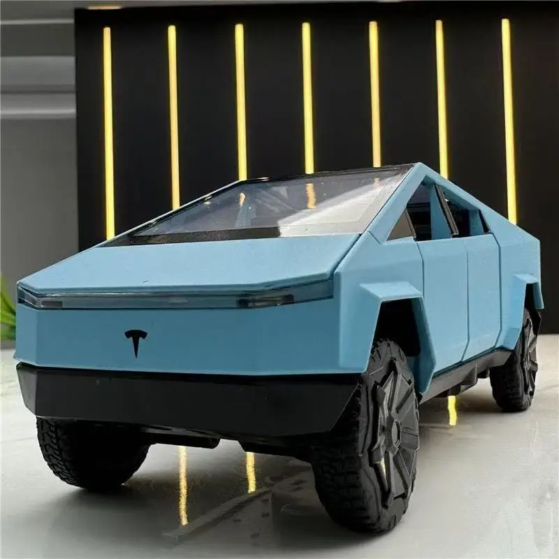 

1:32 Tesla Cybertruck Pickup Alloy Car Model Diecast Toy Vehicle Sound and Light Simitation Cars Model Toys Gift