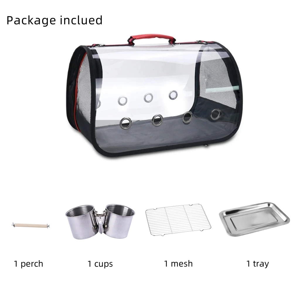 Luxury Bird Travel Bag Bird Cage Parrot Carrier with Perch and Tray and  Cups for Birds Parakeet Portable Backpack Pet Bag