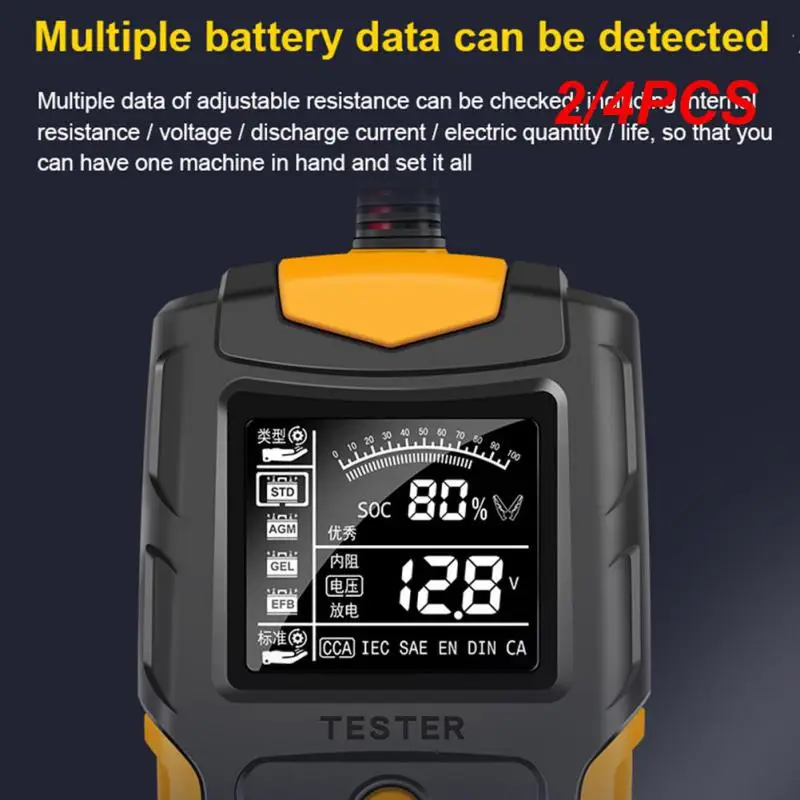 

2/4PCS 12v24v Portable Professional Car Battery Tester Cca Digital Battery Analyzer Measurement Diagnostic Tool For -acid