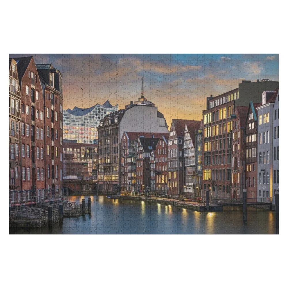

Nikolaifleet in Hamburg Jigsaw Puzzle Custom Wooden Name Diorama Accessories Custom Photo Personalized Puzzle