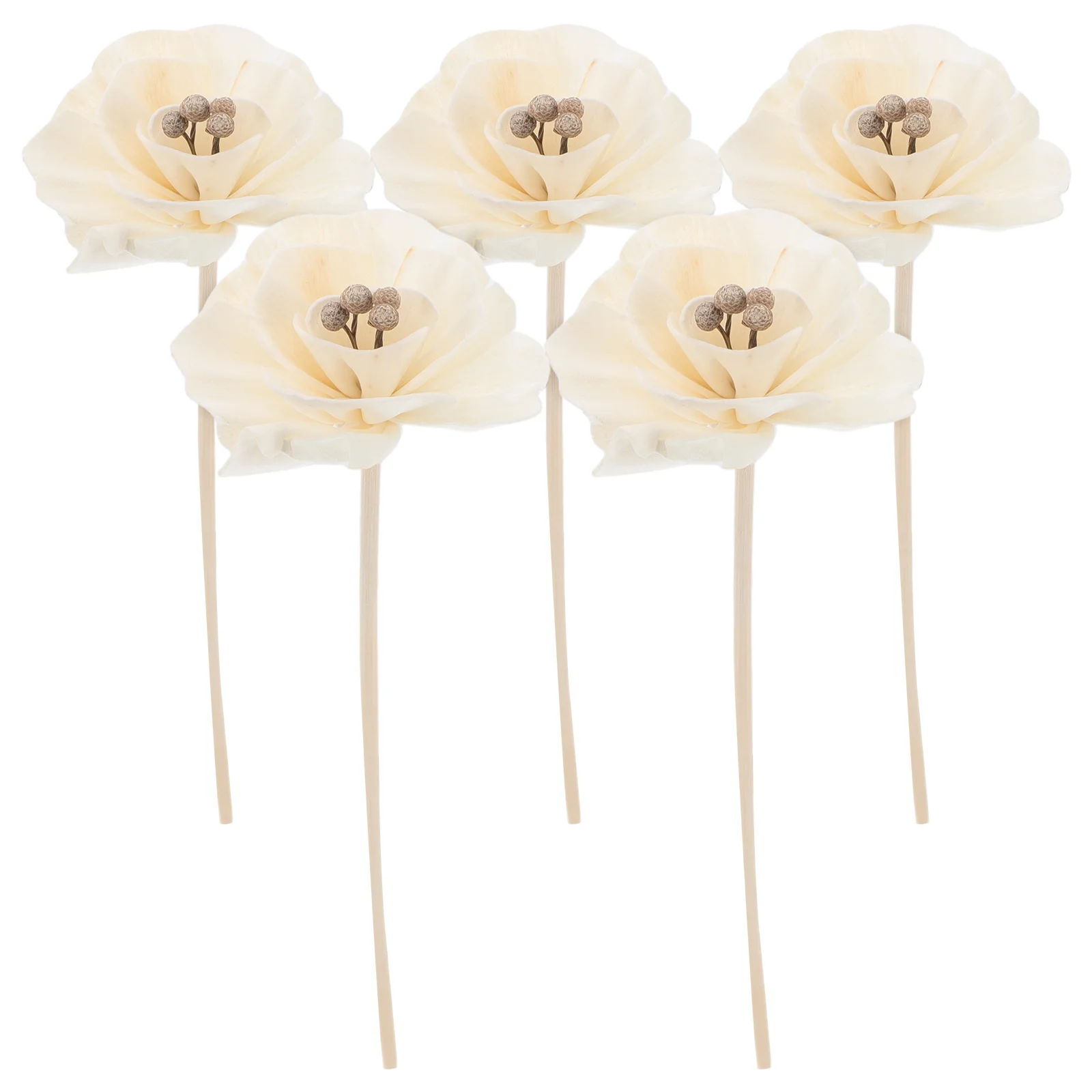 

5 Pcs Cattail Flowers H crafted Realistic Diffusion Aromatherapy Diffuser Home Office Decor Oil Replacement Set