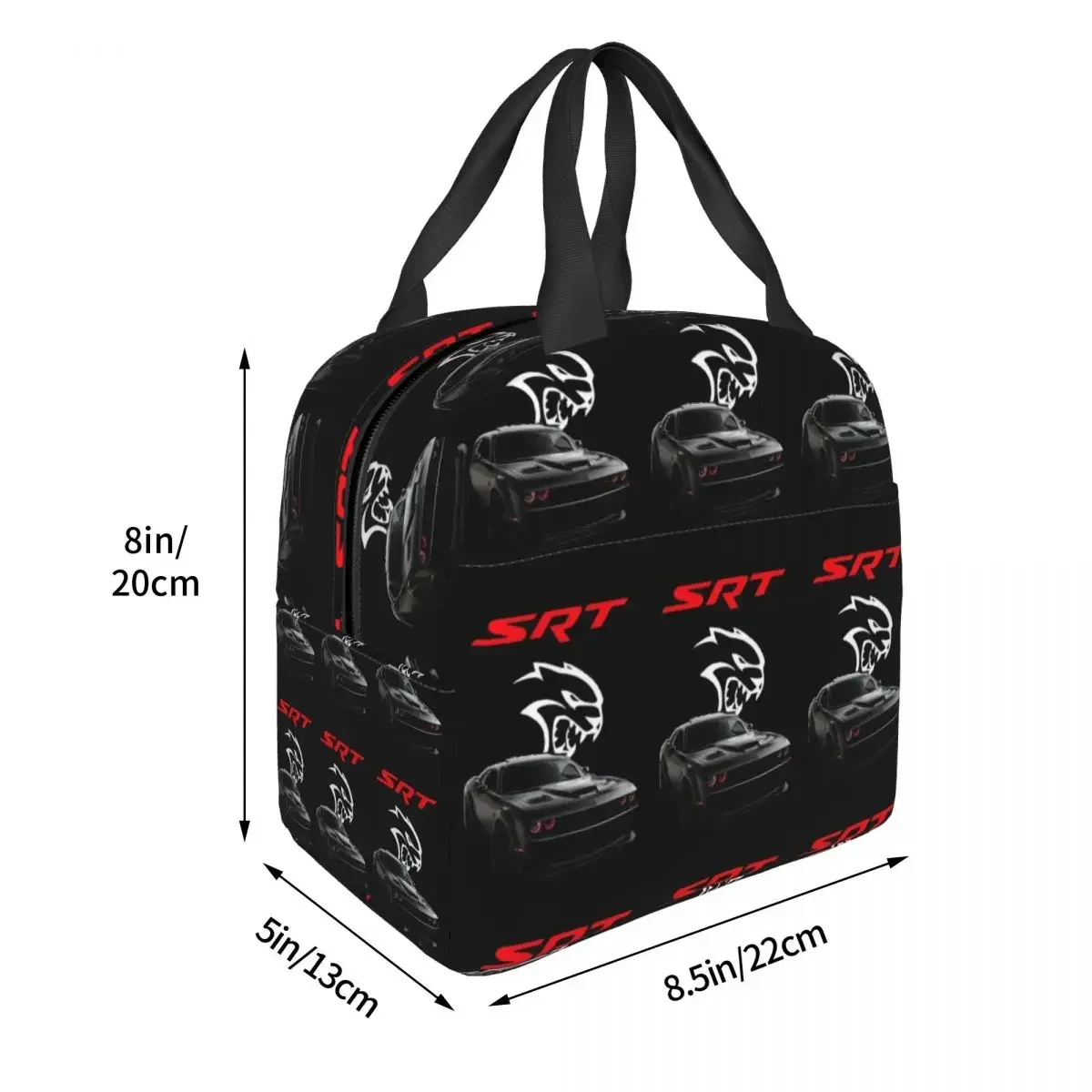 SRT Hellcat Demon Dodge Challenger Car Racing Insulated Lunch Bag for Women Kids Portable Food Boxes Thermal Lunch Box Tote