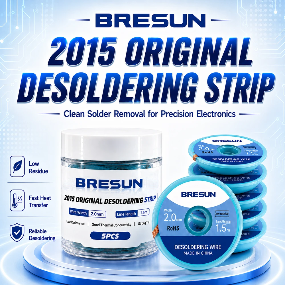 BRESUN SW01 2015 Desoldering Braid Solder Remover Wick 1.5M BGA Soldering Wire Tin Lead Cord Flux Absorption Line Braid Tape