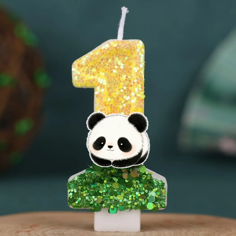 Kawaii Panda Digital Candle Number 0-9 Kids Birthday Cake Decoration Supplies Cartoon Party Accessories Supplies Home Decor