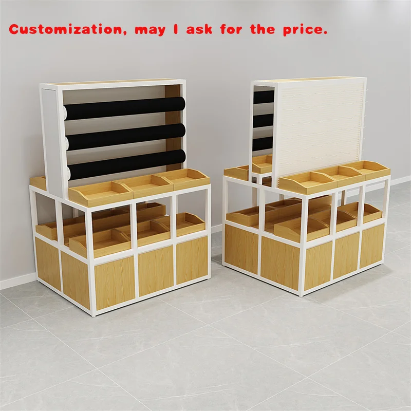 

Настраиваемые двухсторонние полки для гондолы на заказ, рекламная полка для супермаркета со светодиодной подсветкой из металла и дерева, изготовленная из железа