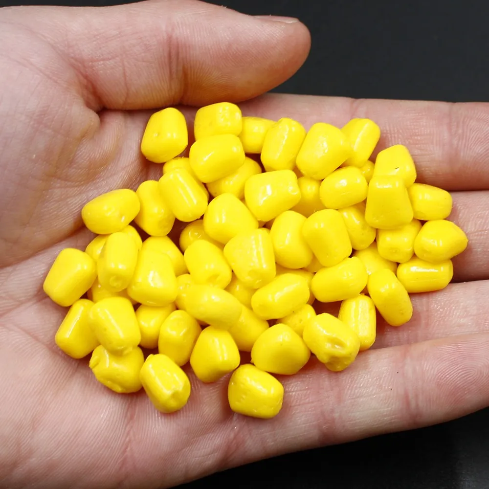 50pc/100pcs Silicone Corn Smell Soft Bait Floating Water Corn Carp Fishing Lures With the Cream Smell of Artificial Rubber Baits