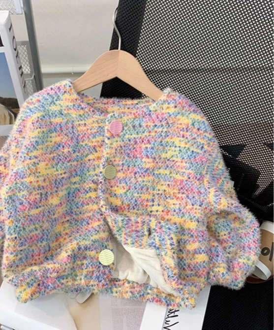 

Baby Girl Coat Winter and Autumn 2025 New Style Fashion and Cute Outwear Clothes Kids Beautiful Colorful Sweater