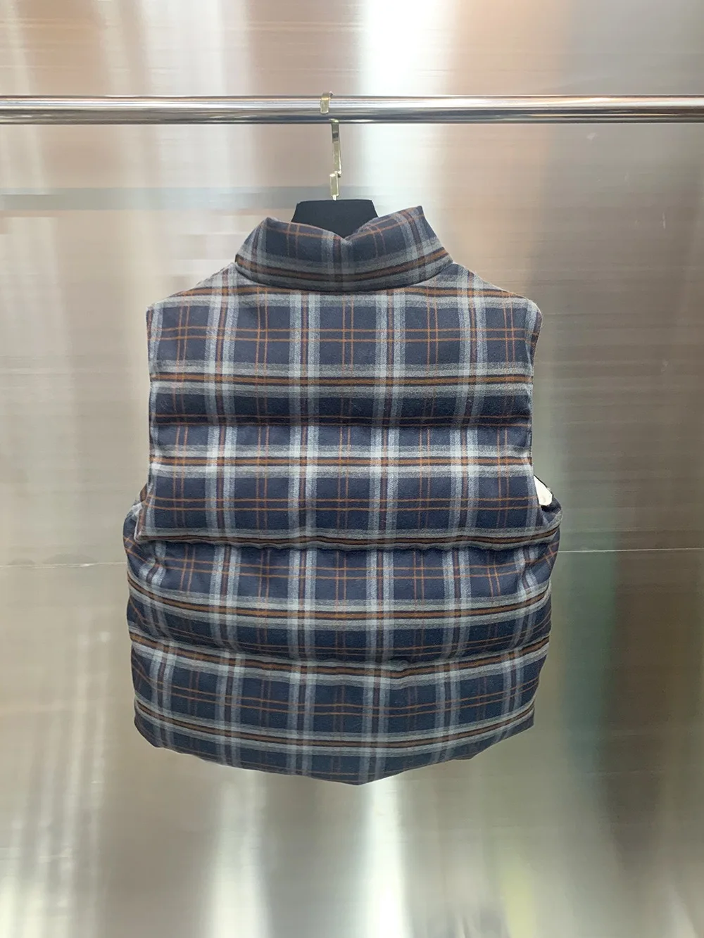 Ropa de trabajo Retro americana, chaleco de algodón a cuadros, capas cálidas, ropa de abrigo informal, cuello levantado abotonado, No Sve