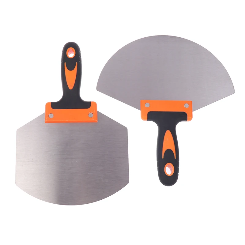 Putty Knife Stainless Steel Bucket Scoop Arc Shape Shovel Putty Knife Scraper Hand Tool Drywall Finishing Plaster Trowel