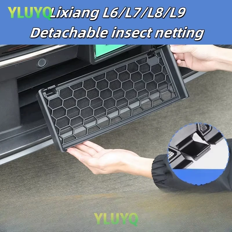 For Lixiang L7, dedicated insect-proof net, front middle grille three-segment dust protection cover, detachable 2025 accessories