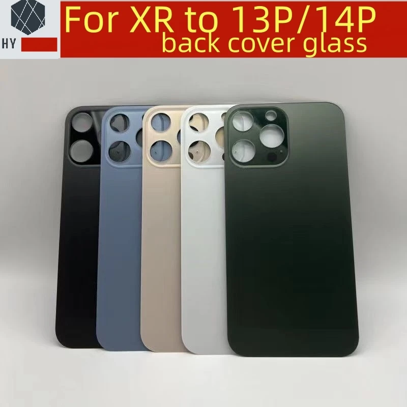 Diy for iPhone XR Retrofit 13 Pro back cover Glass Big Hole Camera Back Glass for XR to 14 Pro Replacement Part XR DIY 13Pro