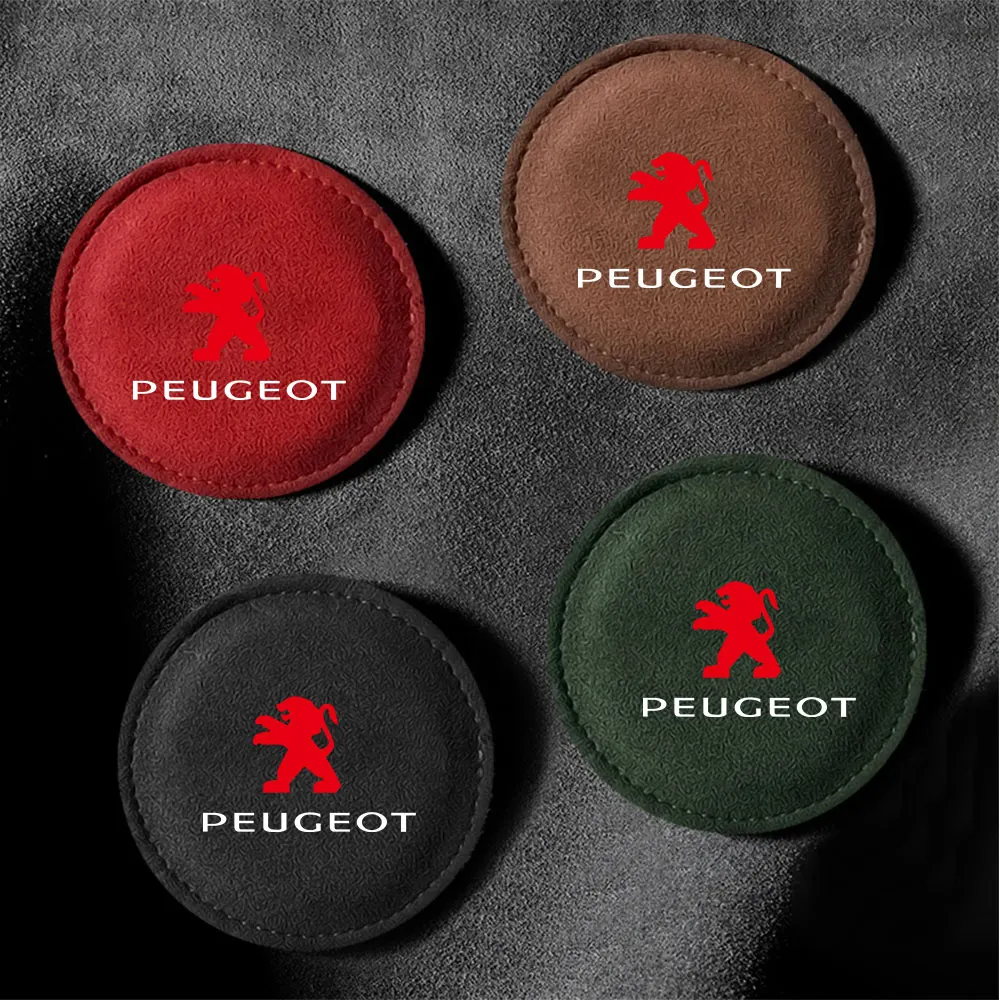 Car Suede Coaster Water Cup Mat Cup Holder Anti-slip Pads for Peugeot 206 208 3008 308 207 508 107 307 Auto Interior Accessories