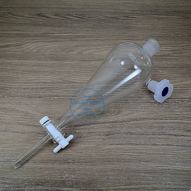 Imagem -04 - Funil de Separação em Forma de Pera para Separação de Óleo Laboratorial Pistão Ptfe Separação de Óleo de Vidro 60ml a 1000ml