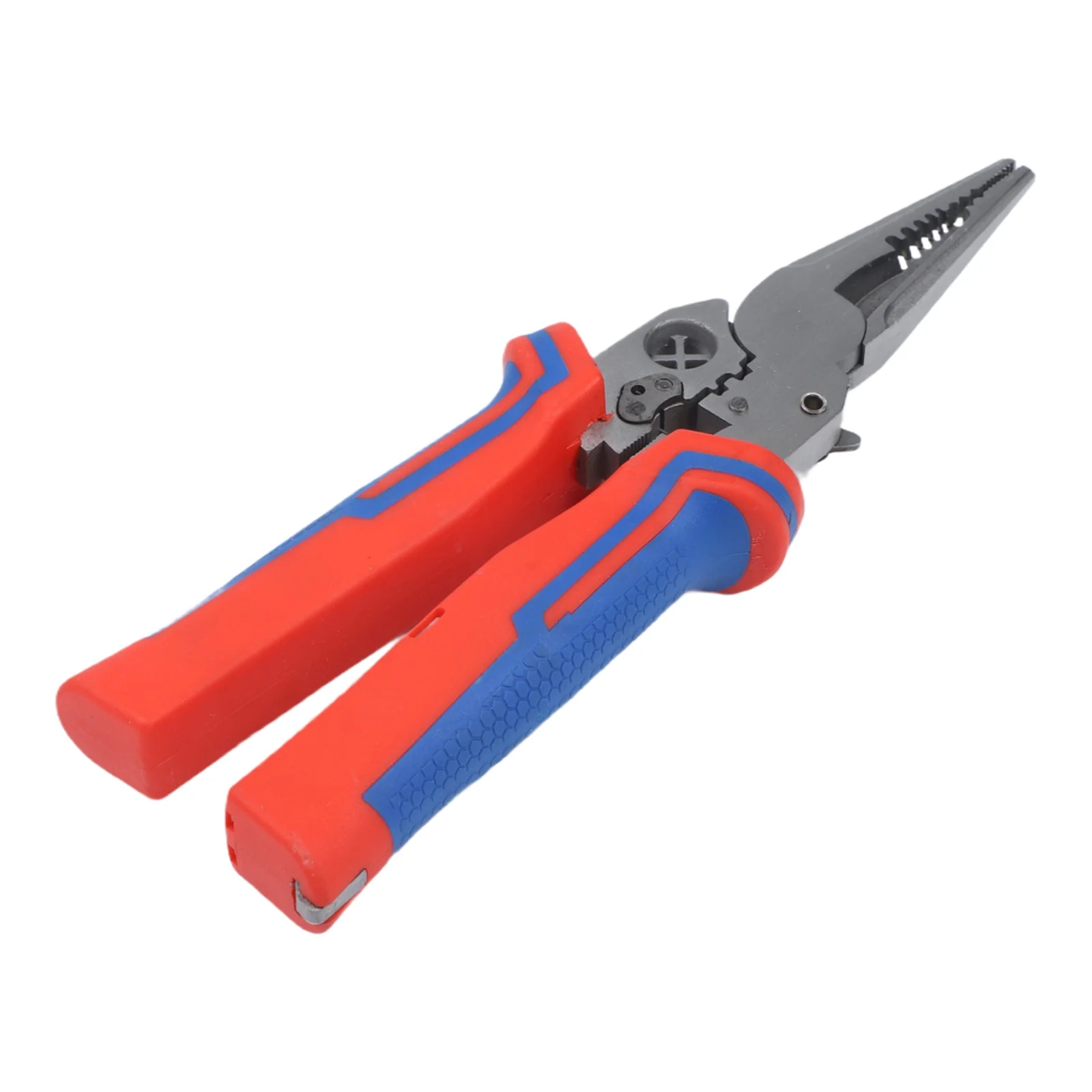 Heavy Duty Wire Stripper with Built-In Voltage Tester and Ergonomic Handle for Long Term Use in Electrical Tasks