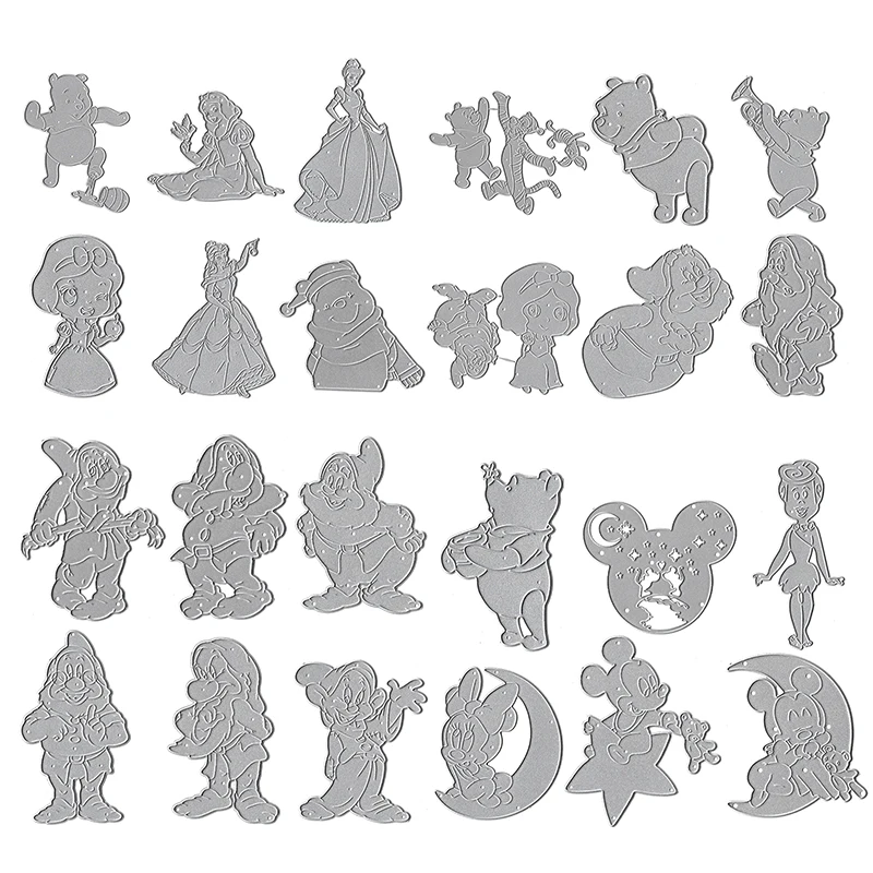 Carbon Steel Cutting Die Disney-licensed Princess Mickey Mouse Winnie the Pooh Snow White 7 Dwarfs Cinderella Belle