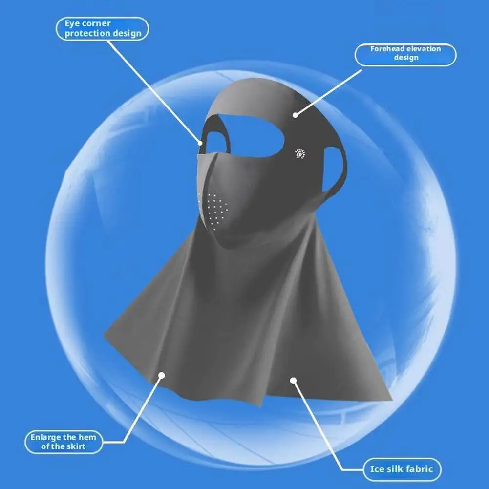 Fashion Ice Silk Sun Protection Mask with UPF50+ for Ultimate UV Protection and 3D Anti-UV Neck Scarf for Summer Fashion Trends image 6