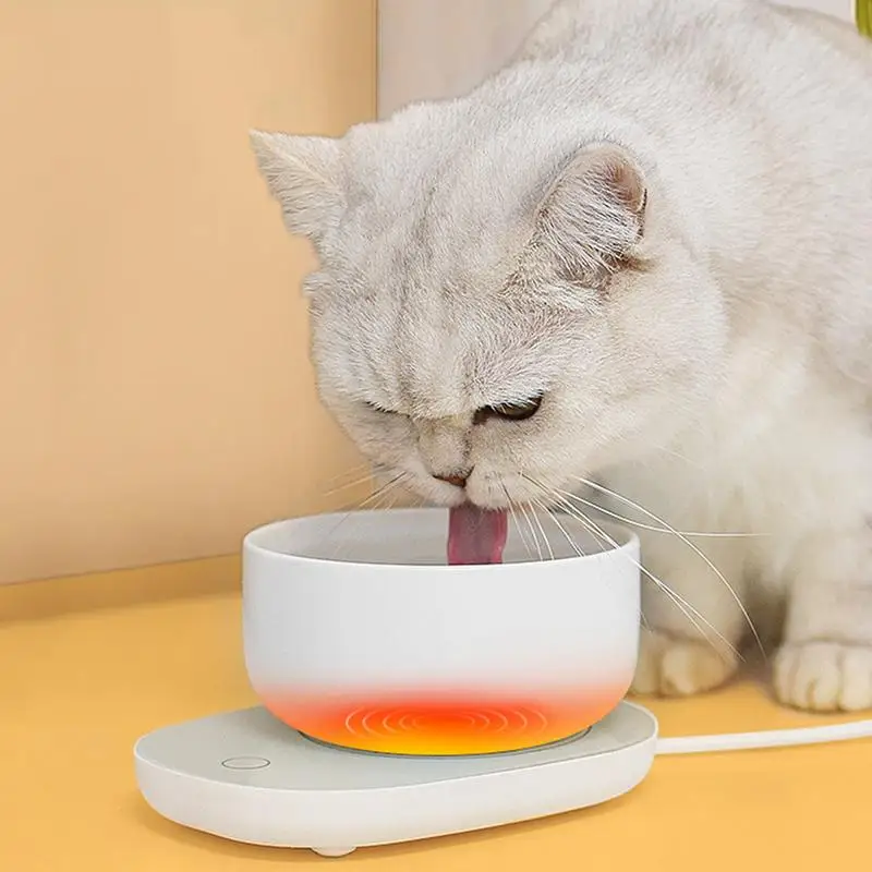 Heated Cat Bowl Intelligent Pet Feeder USB Heating Pet Feeding Equipment Energy Saving For Living Room Bedroom Pet Shelter Cat