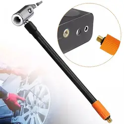 M6 Locking Air Chuck With Air Hose 40cm Standard Tire Valve Fine Thread Inflatable Anti Scalding Emergency Accessories 