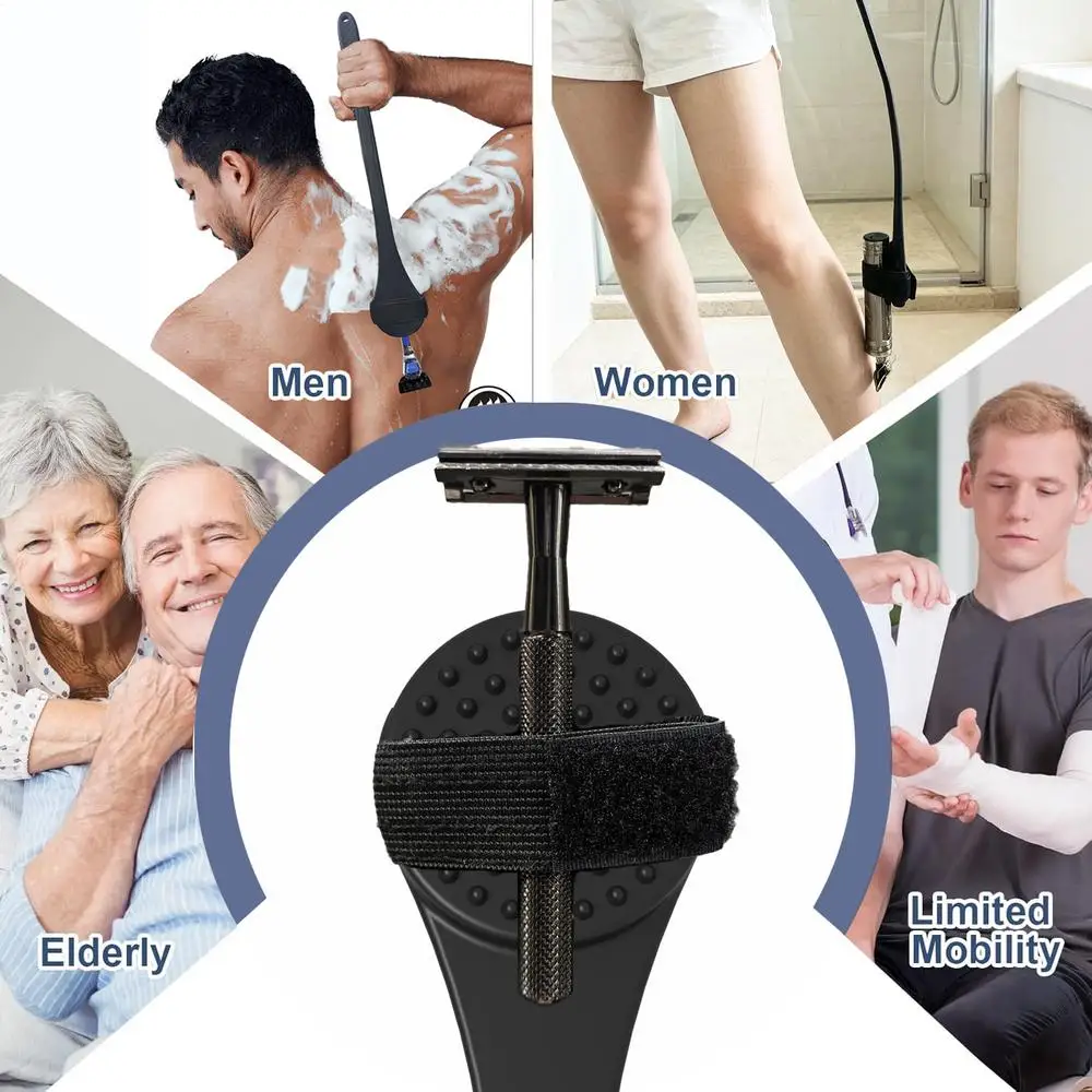 Verlängerungsgriff für Rückenrasierer, biegsam, ergonomisch, Bade- und Körperpflege-Werkzeug, Verlängerungsgriff für Väter, Erwachsene und Senioren – Detail 15