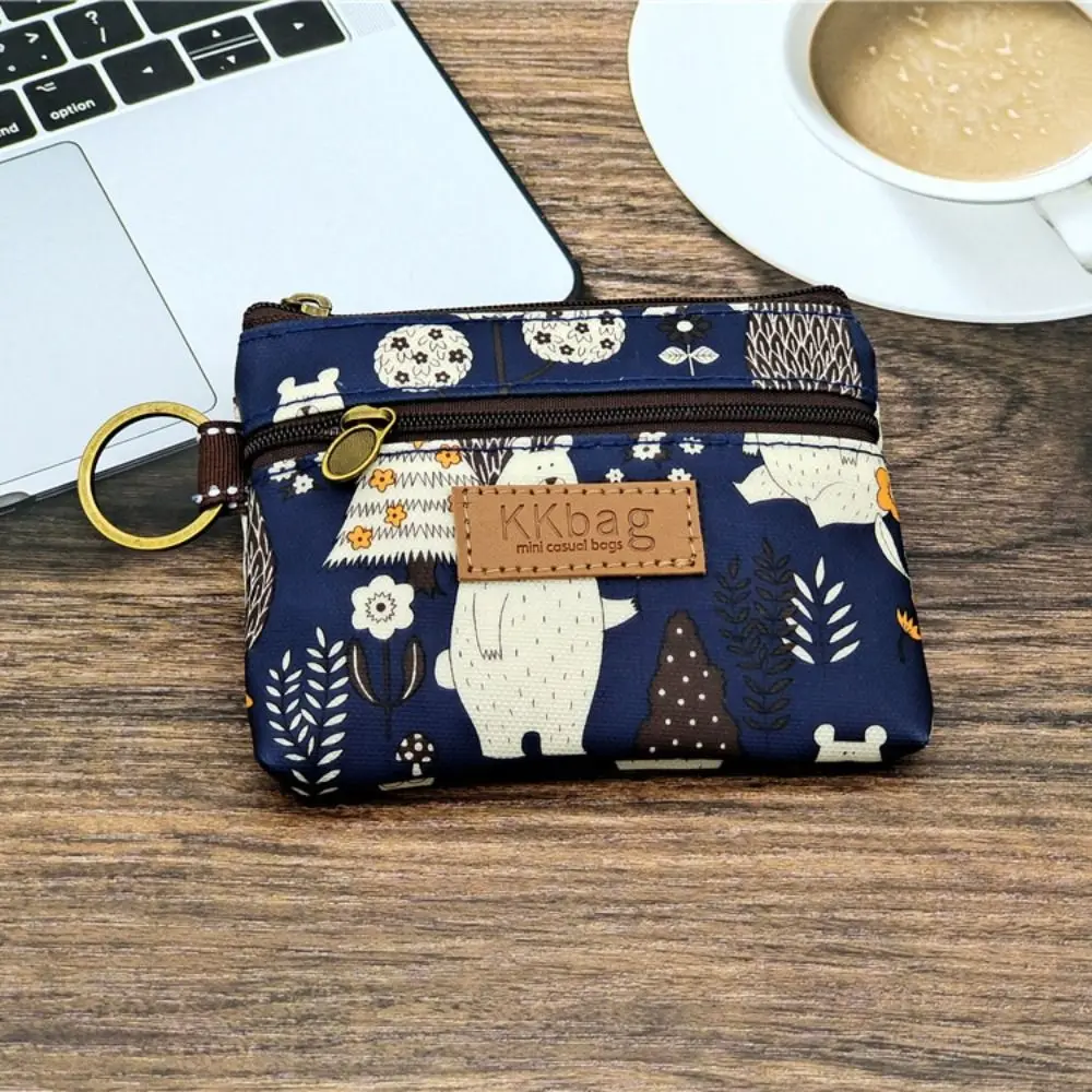 Cute Key Card Holder Storage Bag Small Cartoon Money Bag Lightweight Zipper Purse Student