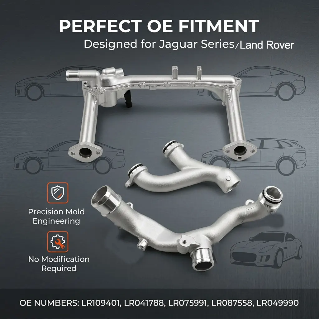 For Land Rover Range LR4 For Jaguar XJ XF XE F-Type F-Pace LR109401 LR049990 LR092992 LR090630 Upgraded Coolant Water Pipe Kit