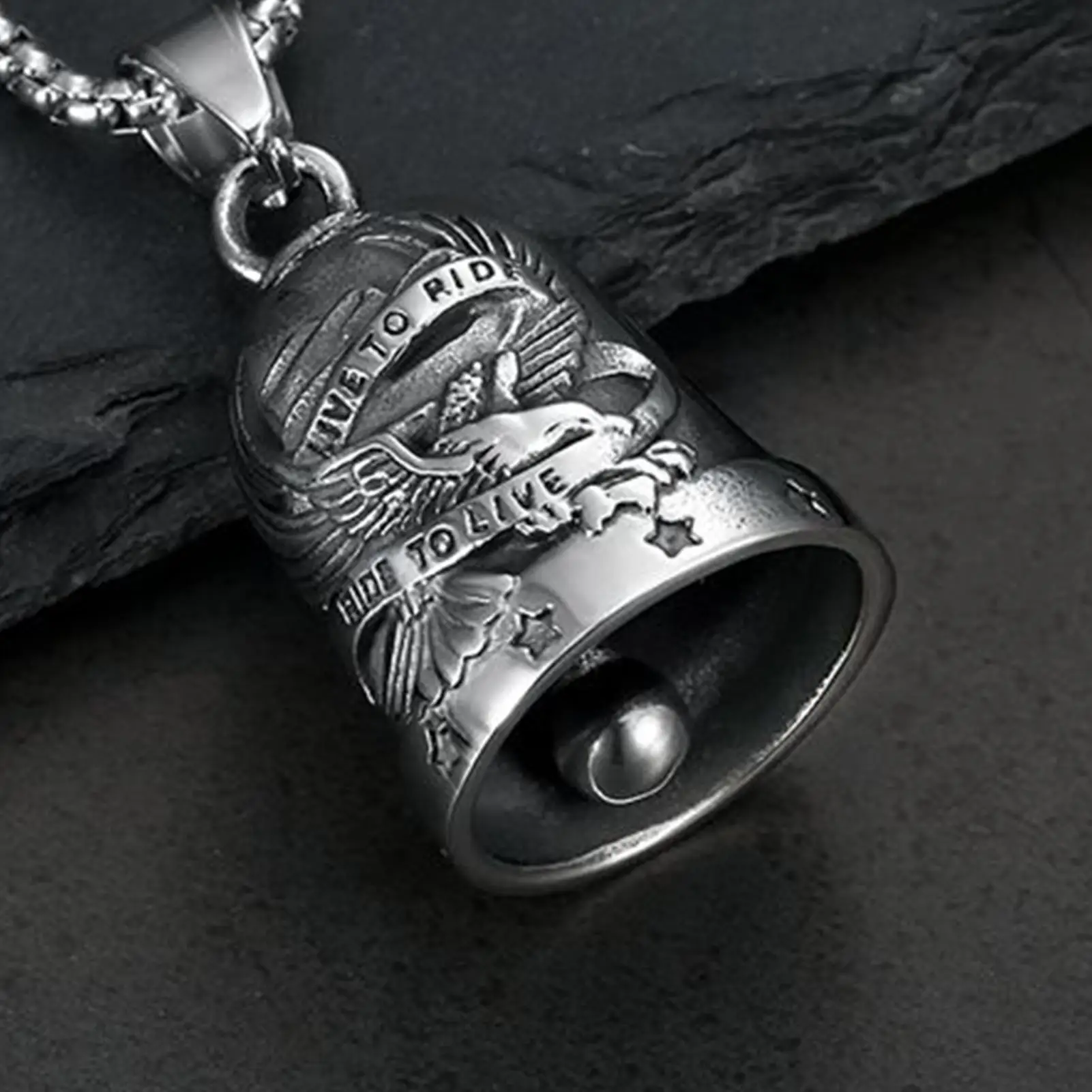 Motorcycle Bell Stainless Steel Eagle Bicycle Accessories Biker Bell Pendants For Driving Commuting Riding Trip Car Outdoor