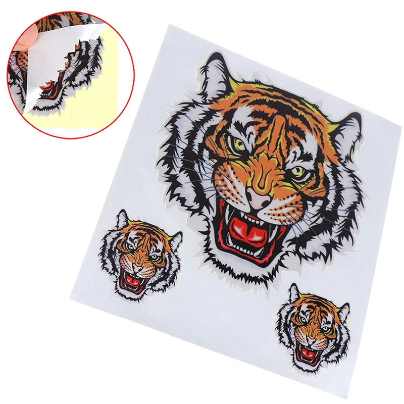 1 Sheet Three Tiger Heads Car Motorcycle Vinyl Decal Auto Styling Stickers