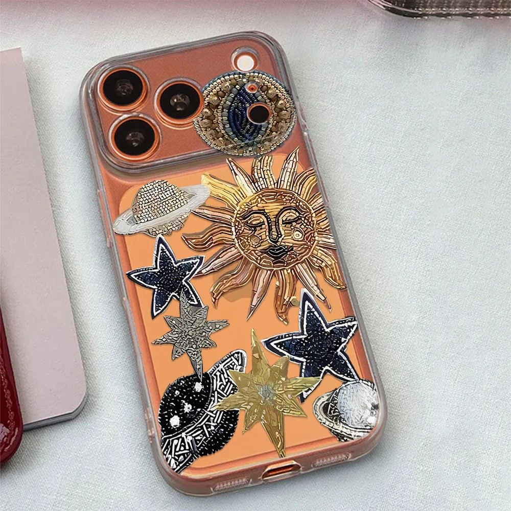 Sun Star Galaxy Fashion Phone Case For Iphone 17 16E 15 11 12 14 13 Xs Xr 7 8 Pro Max 16 Plus 17E Air Shockproof Cover Fundas