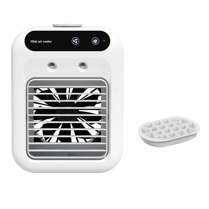 

A005-Portable Mini Air Cooler USB 500Ml Water Tank Air Conditioner Humidifier Adjustable Airflow Office Home Water Cooling Fan