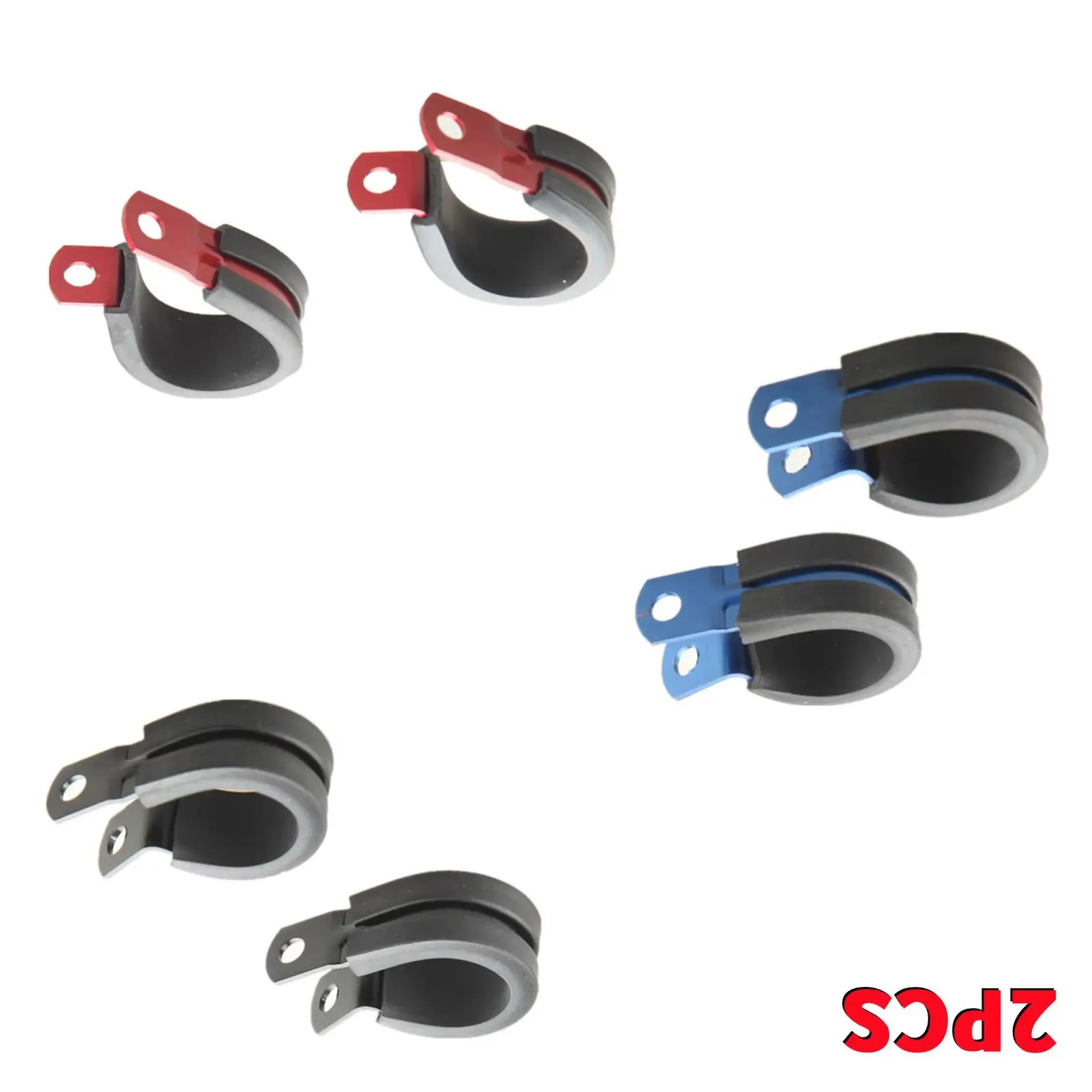 

2PCS Aluminum Rubber Cushioned Clamp ID 19.1mm AN10 Vacuum Hose Black