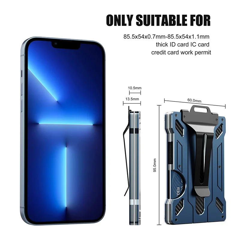 RFID Fashion Card Wallet Credit Card Holder Multiple Card-slot Aluminium Metal Minimalist Business Cardholder Case for Men Women view 5