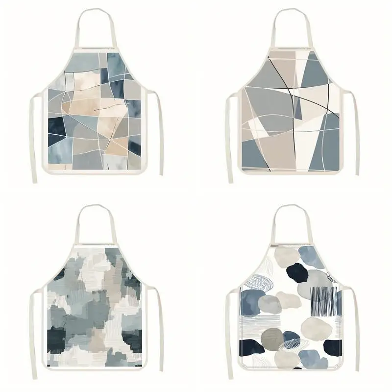 

Abstract Pattern Aprons Linen apron, suitable for kitchen cooking, parent-child interaction, painting and other scenarios