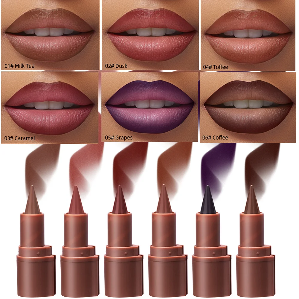 Tapered Gradient Lip Liner Matte Black Brown Velvet Lipstick Waterproof Non Sticky Contouring Tint Lipliner Crayon Lip Makeup