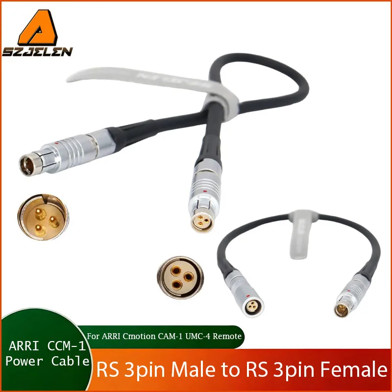 RS 3pin Male to RS 3pin Female for ARRI Cmotion CAM-1 UMC-4 Remote Run/Stop Record Cable, CCM-1 Monitor Power Cord